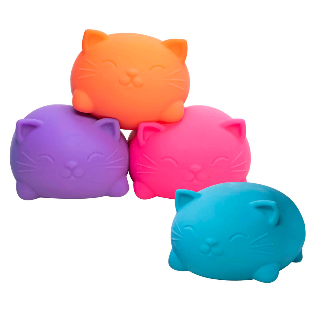 NeeDoh Super Cool Cats A4 - Group Stacked - Pink Orange Blue Purple
