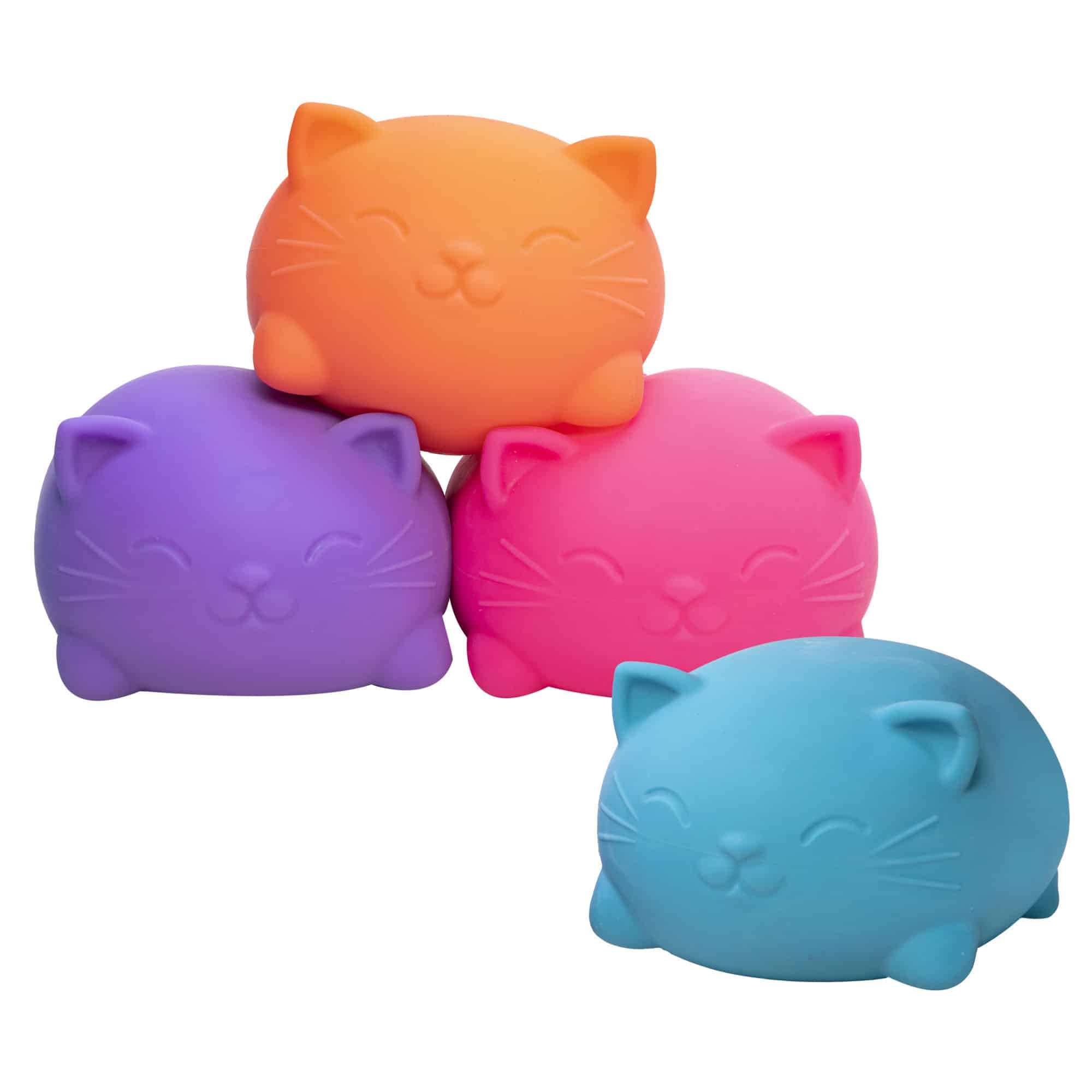 NeeDoh Super Cool Cats A4 - Group Stacked - Pink Orange Blue Purple