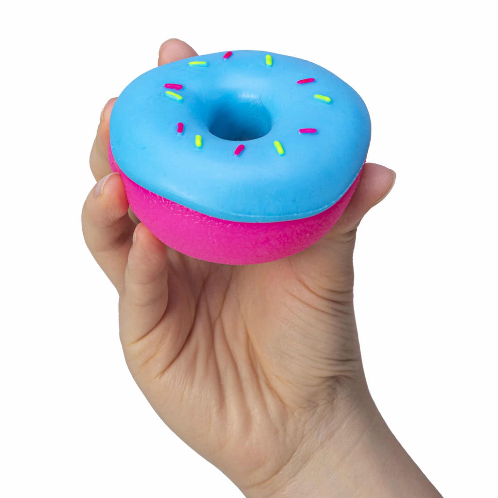 NeeDoh Dohnuts K9 Pink with Blue Frosting - In Hand