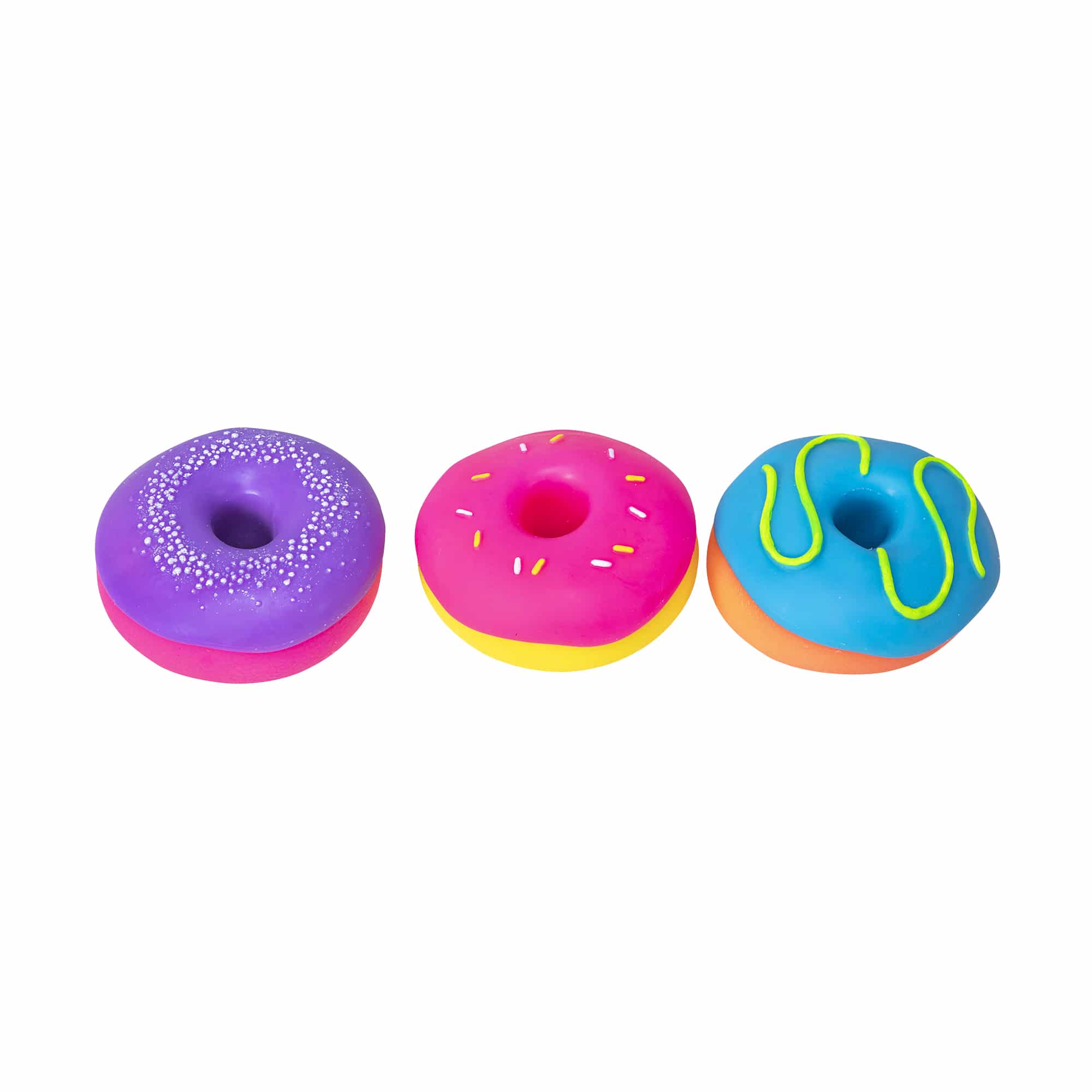 NeeDoh Dohnuts K9 Group - Pink and Purple, Yellow and Pink, Orange and Blue