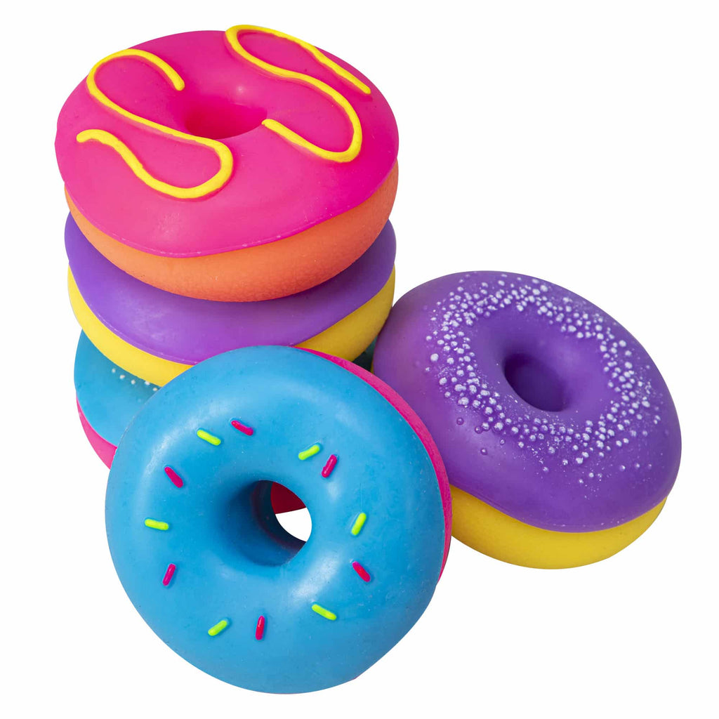 NeeDoh Dohnuts K9 Stack and Group - Pink, Purple, and Blue frosted