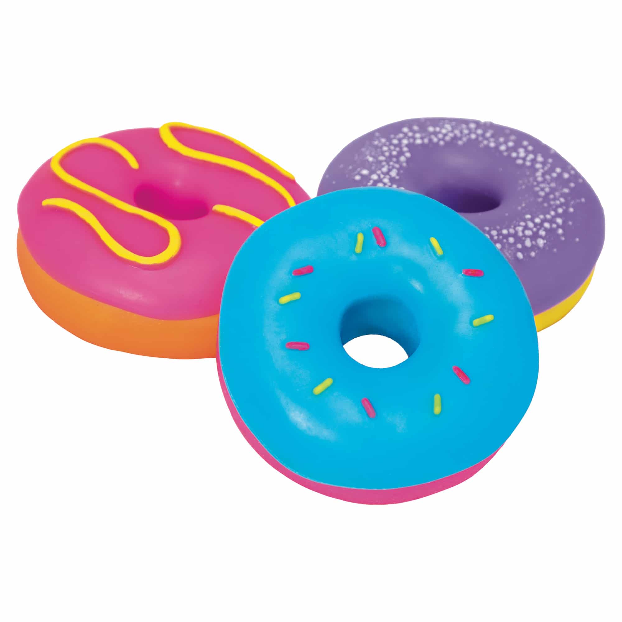NeeDoh Dohnuts K9 Group of three - Pink, Blue, and Purple frosted