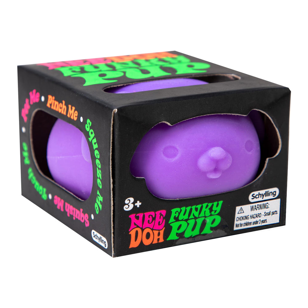 NeeDoh Funky Pup B8 Purple in Package - Angle Right