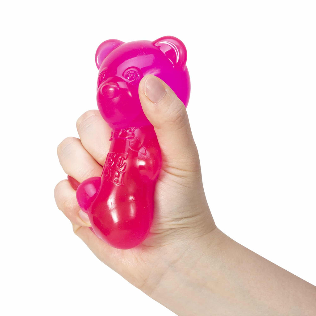 NeeDoh Gummy Bear T5 - Hand squeezing Pink Gummy Bear T5