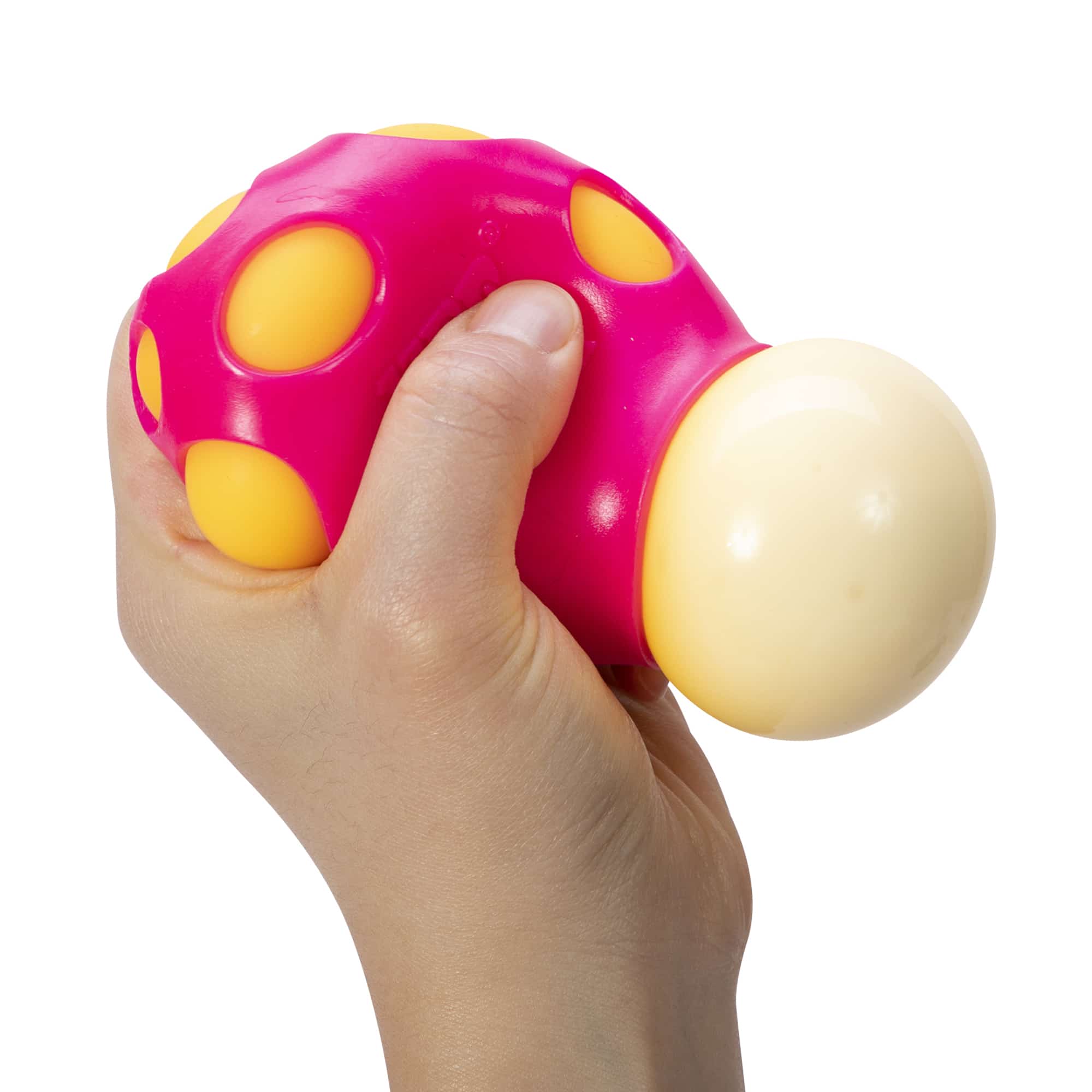 NeeDoh Groovy Shroom S4 - Hand Squeezing Orange with Pink Top Mushroom