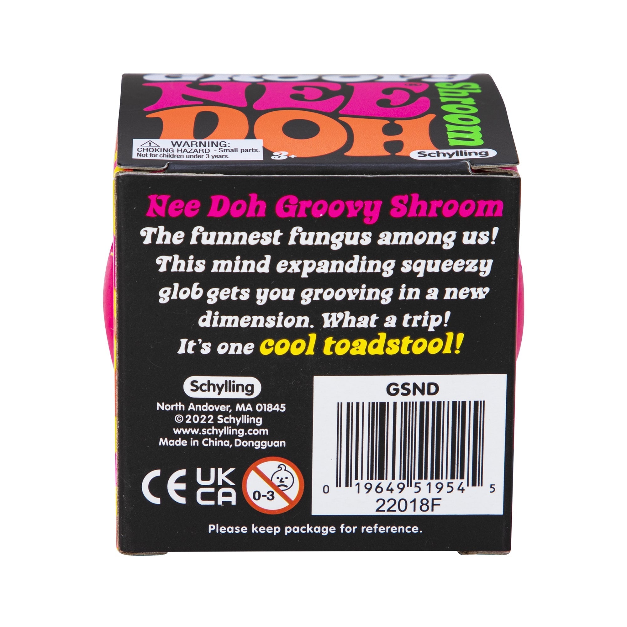 NeeDoh Groovy Shroom S4 - Package Bottom - Orange with Pink Top Mushroom