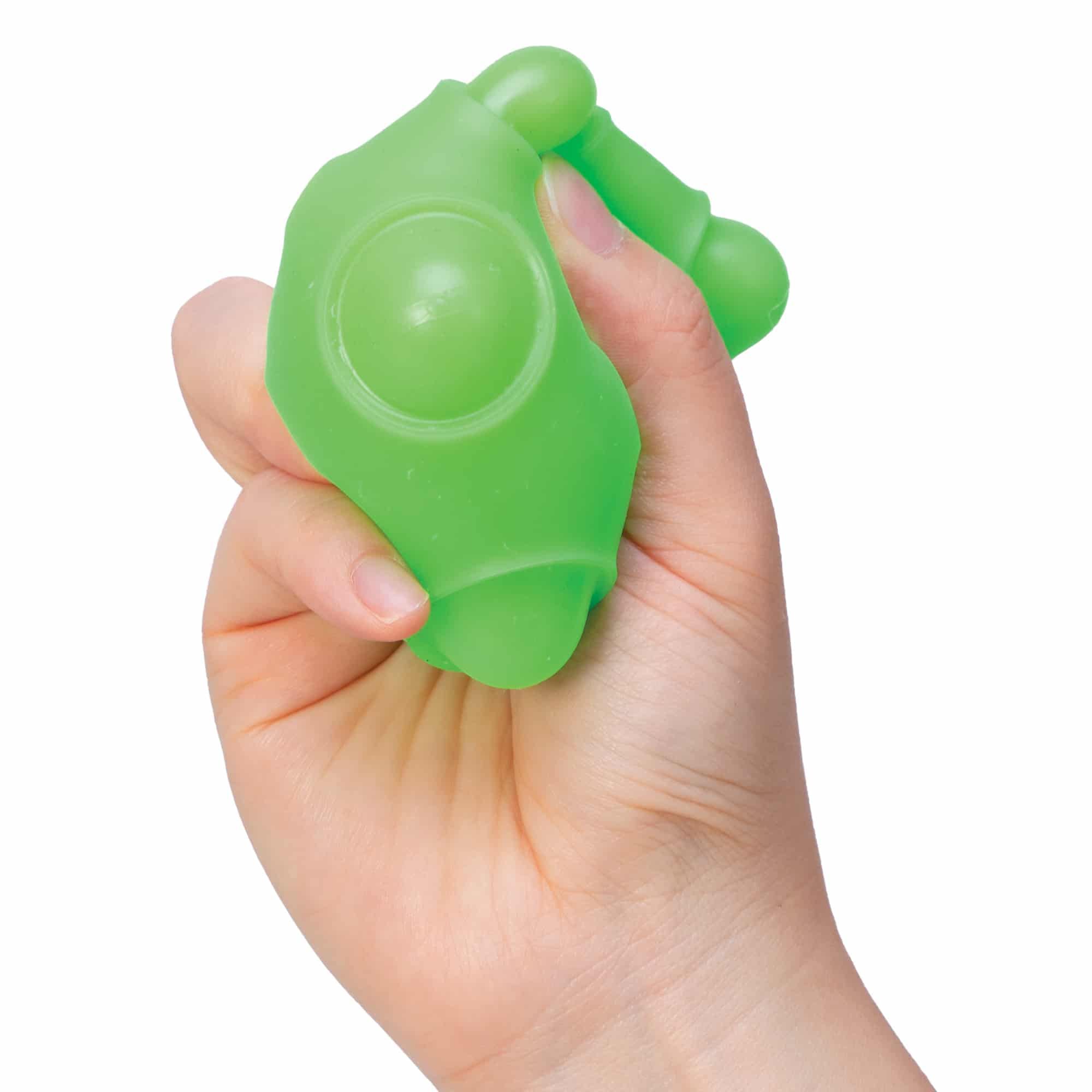 NeeDoh Happy Snappy I8 - Hand squeezing green Happy Snappy I8