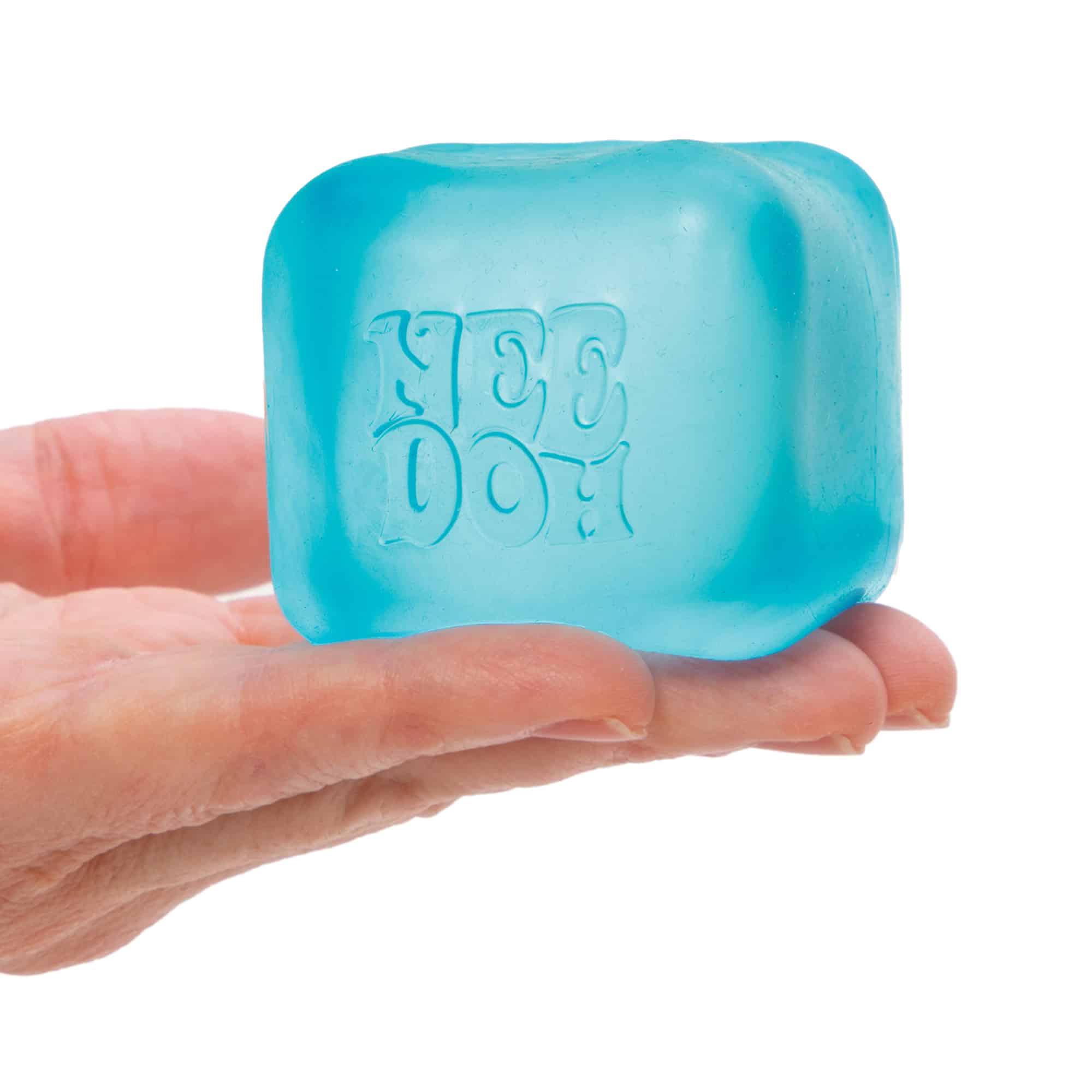 NeeDoh Nice Cube P2 Blue in hand