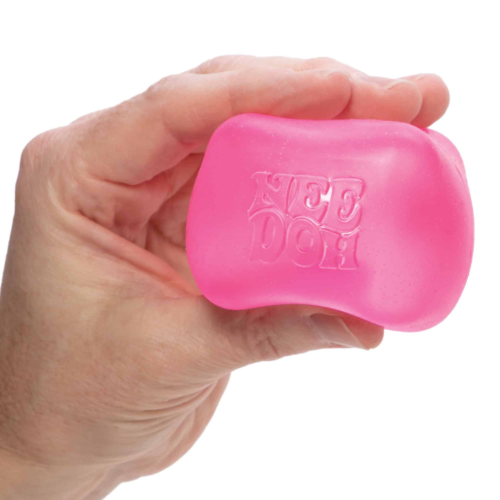 NeeDoh Nice Cube P2 Pink Held in Hand
